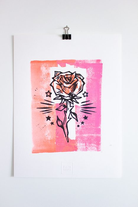 Tirage II · Noir rouge fond or · papier 300 g/m²